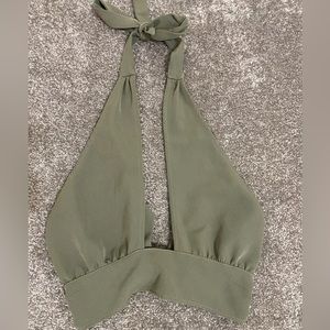 Medium army green crop top